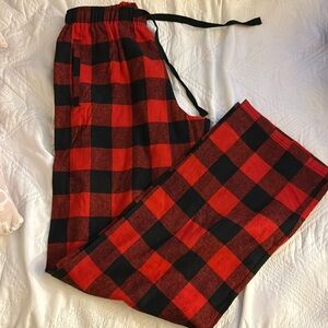 Soft flannel buffalo print bottoms